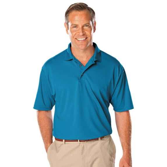 BlueGeneration Mens Solid Wicking Polo - Turquoise Extra Small Solid