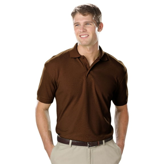 BlueGeneration Mens Value Soft Touch Pique Polo - Chocolate Extra Large Solid