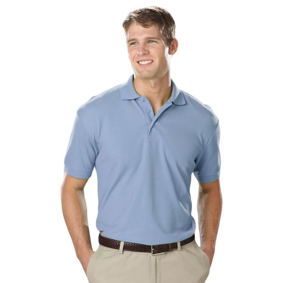 BlueGeneration Mens Value Soft Touch Pique Polo - Light Blue Medium Solid
