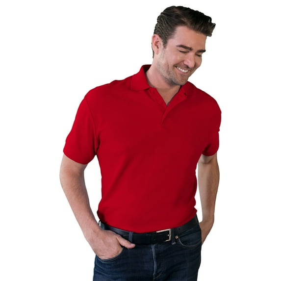 BlueGeneration Mens Value Soft Touch Pique Tall Polo - Red 3 Extra Large Tall Solid