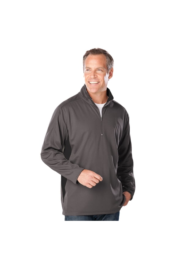 BlueGeneration Mens Wicking 1/2 Zip Blocked - Graphite 2 Extra Large Trim Black