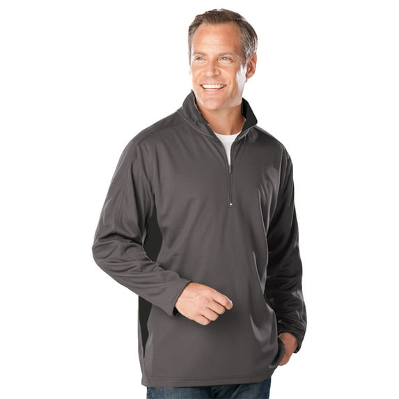 BlueGeneration Mens Wicking 1/2 Zip Blocked - Graphite 4 Extra Large Trim Black