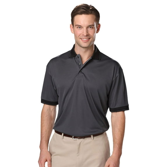 BlueGeneration Mens Wicking Piped Polo - Graphite Medium Solid