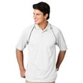 thumbnail image 1 of BlueGeneration Mens Wicking Piped Polo - White Small Solid, 1 of 1