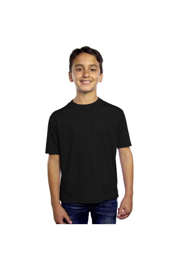 BlueGeneration Youth Solid Wicking T - Black Extra Small Solid