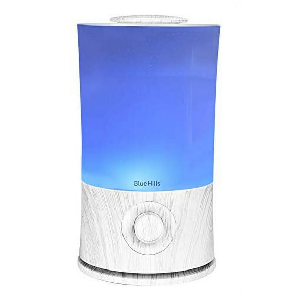 BlueHills 2000 ml Premium Essential Oil Diffuser Humidifier Extra Large Capacity - White Wood Grain - E004