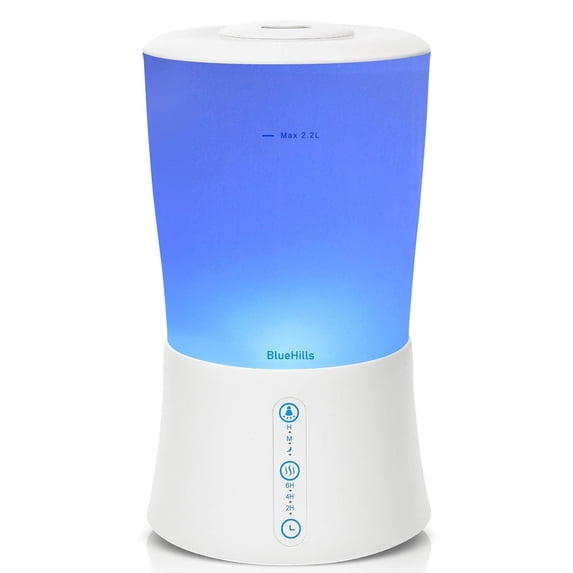 BlueHills 2000 ml Premium Humidifier with Essential Oil Diffuser Extra Large Capacity - White -S1
