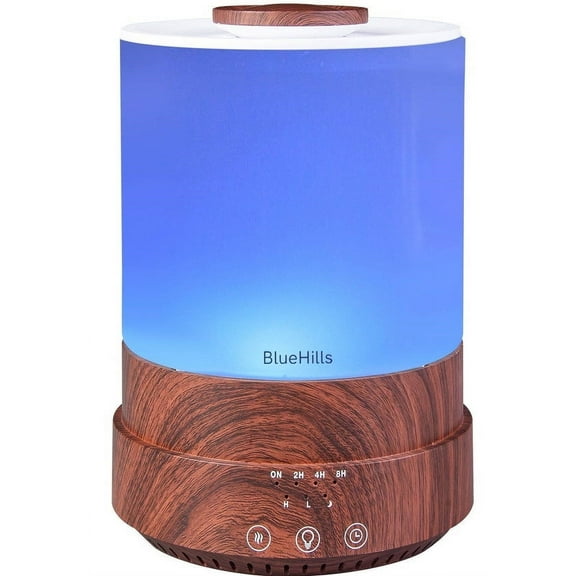 BlueHills 2500 ml XL Essential Oil Diffuser Humidifier Extra Large Capacity - Dark Wood Grain -F003