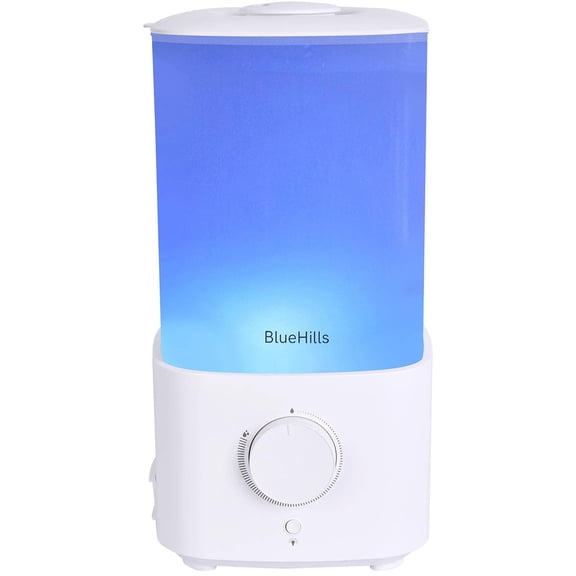 BlueHills Premium 2300 ml XL Large Essential Oil Diffuser Humidifier Combo for Large Room Home Huge Coverage Area 2 Liter Extra Large Capacity Huge Diffuser with Décor LED Lights Square White - L001