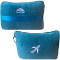 thumbnail image 1 of BlueHills Premium Soft Travel Blanket Pillow Airplane Mini - Teal Blue, 1 of 9