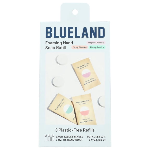 BlueLand Botanical Variety Hand Soap Tablet Refill 3 Count, 0.9 Oz..