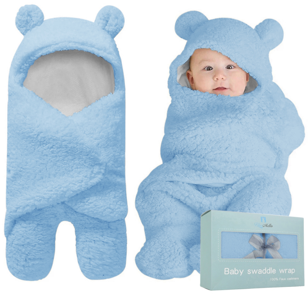 BlueMello Baby Swaddle Blanket , UltraSoft Plush Essential for Infants