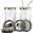 thumbnail image 1 of BluePeak Double Wall Stainless Steel Vacuum Insulated Tumbler Set, 2-Pack, 20 oz, White, 1 of 6