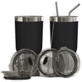 thumbnail image 1 of BluePeak Double Wall Stainless Steel Vacuum Insulated Tumbler Set, 2-Pack, 30 oz, Black, 1 of 7