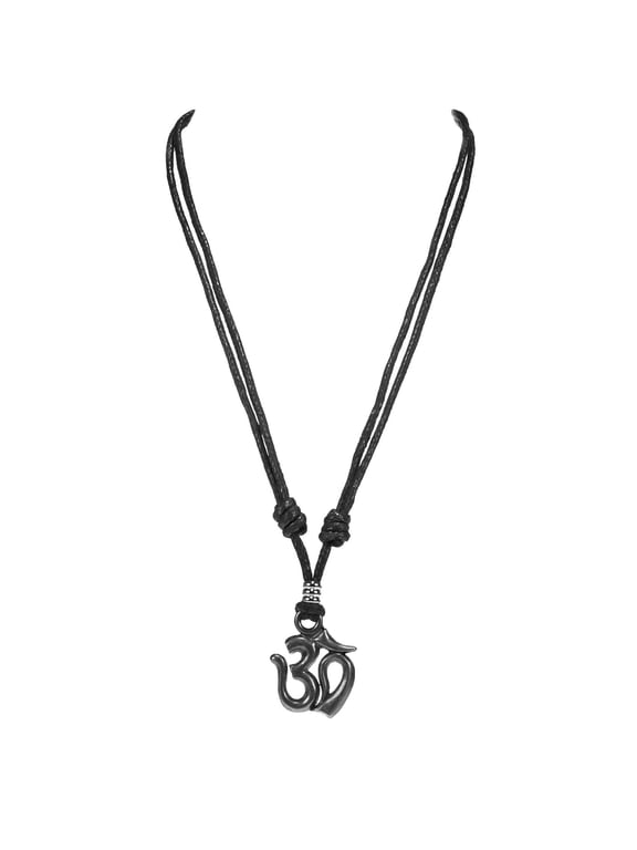 Om Pendant on Adjustable Black Cord Necklace