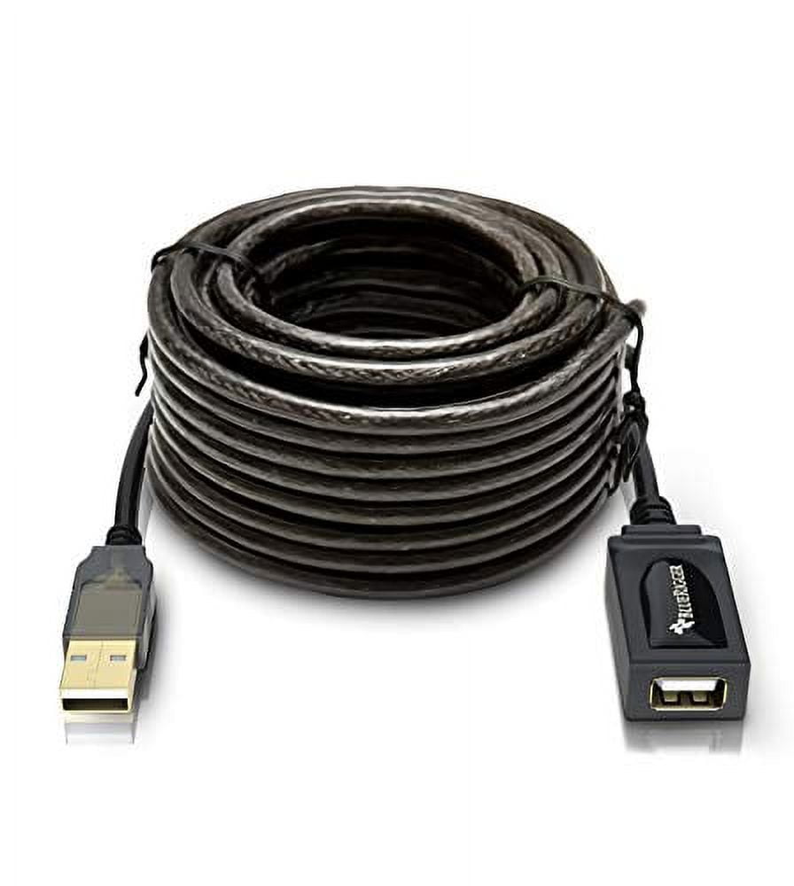 BlueRigger USB Extension Cable 7.5 Meters (25FT, Active, USB 2.0, Type A Male to A Female, Repeater Cable) - Compatible with Game Consoles, Printer, Camera