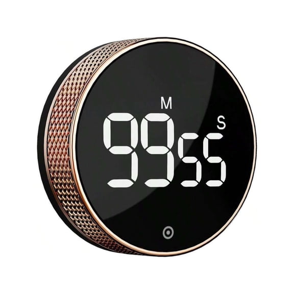 BlueSnail Digital Kitchen Timer with 3" LED Display, Magnetic Rotary Countdown & Countup Timer for Cooking, Classroom & Gym, Adjustable Volume & Brightness, Gunmetal Gray