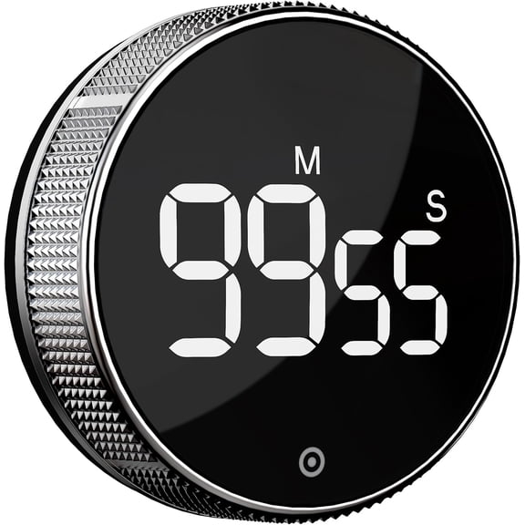 BlueSnail Kitchen Timer with LED Digital Display Smart Efficana for Home Classroom Gym Office, Volume and Brightness Adjustable Productivity Timer (Silvery)