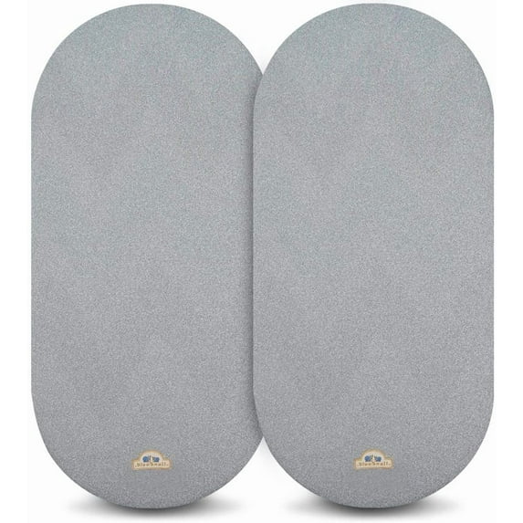 BlueSnail Soft and Strechy Bassinet Cover Fitted Sheet for Bassinet Pad 2pk (Gray)