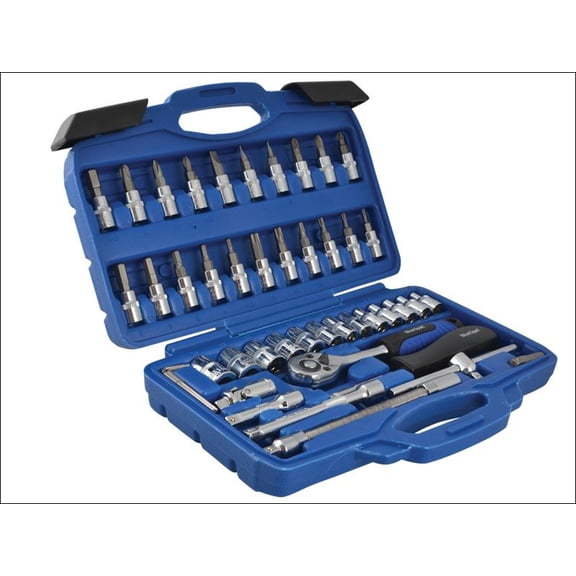 BlueSpot Tools - 1/4in Square Drive Socket & Bit Set 46 Piece