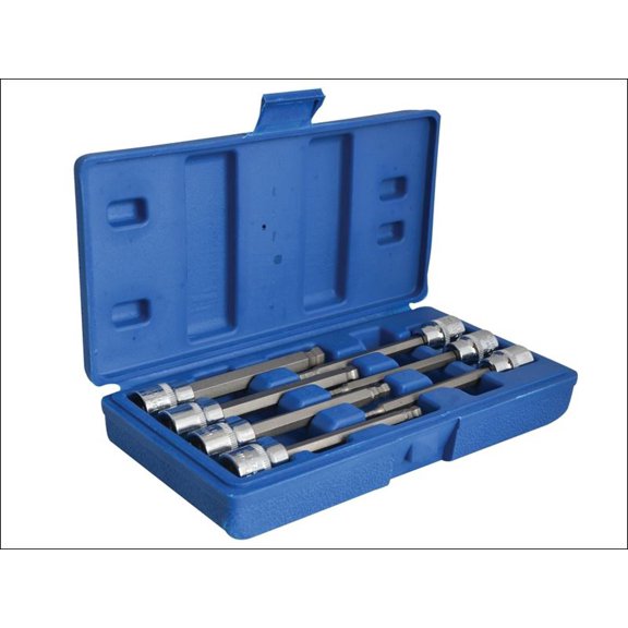 BlueSpot Tools - 3/8in Drive Extra Long Hex Ball Socket Bit Set, 7 Piece