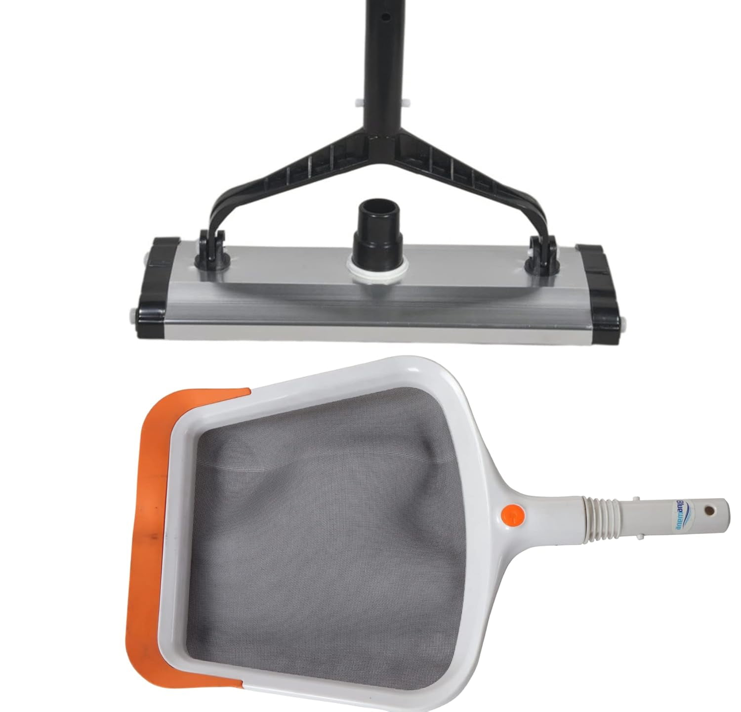 Pool Rake Small Head BlueWave 14 Inch Aluminum Vacuum Head with Bottom Brush Color and ...