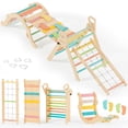 BlueWood Pikler Triangle Climbing Set, 10-in-1, Pink - Walmart.com