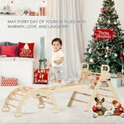 BlueWood 3-in-1 Foldable Montessori Pikler Triangle Climbing Gym for Toddlers