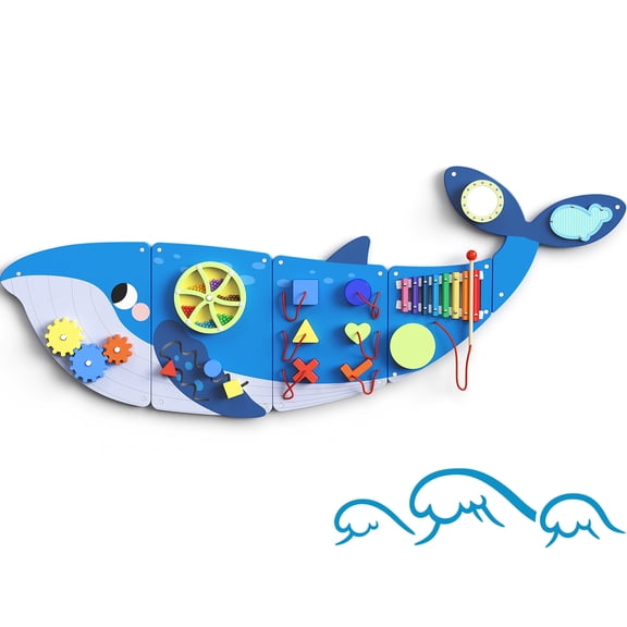BlueWood 4-Panel Sensory Wooden Activity Wall Busy Board Set  Montessori Learning Toy for Toddlers Ages 1-4, Fine Motor Skills, Educational Busy Board with Locks Gears Switches