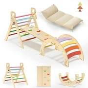 BlueWood Triangle Climbing Set Lightweight Compact Indoor Playground for Kids 3-Piece with Pads