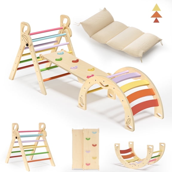 BlueWood Triangle Climbing Set Indoor Playground for Kids 3-Piece