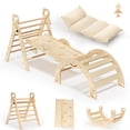 thumbnail image 1 of BlueWood Triangle Climbing Set Indoor Playground for Kids Wood Arch Climber 4-Piece, 1 of 9