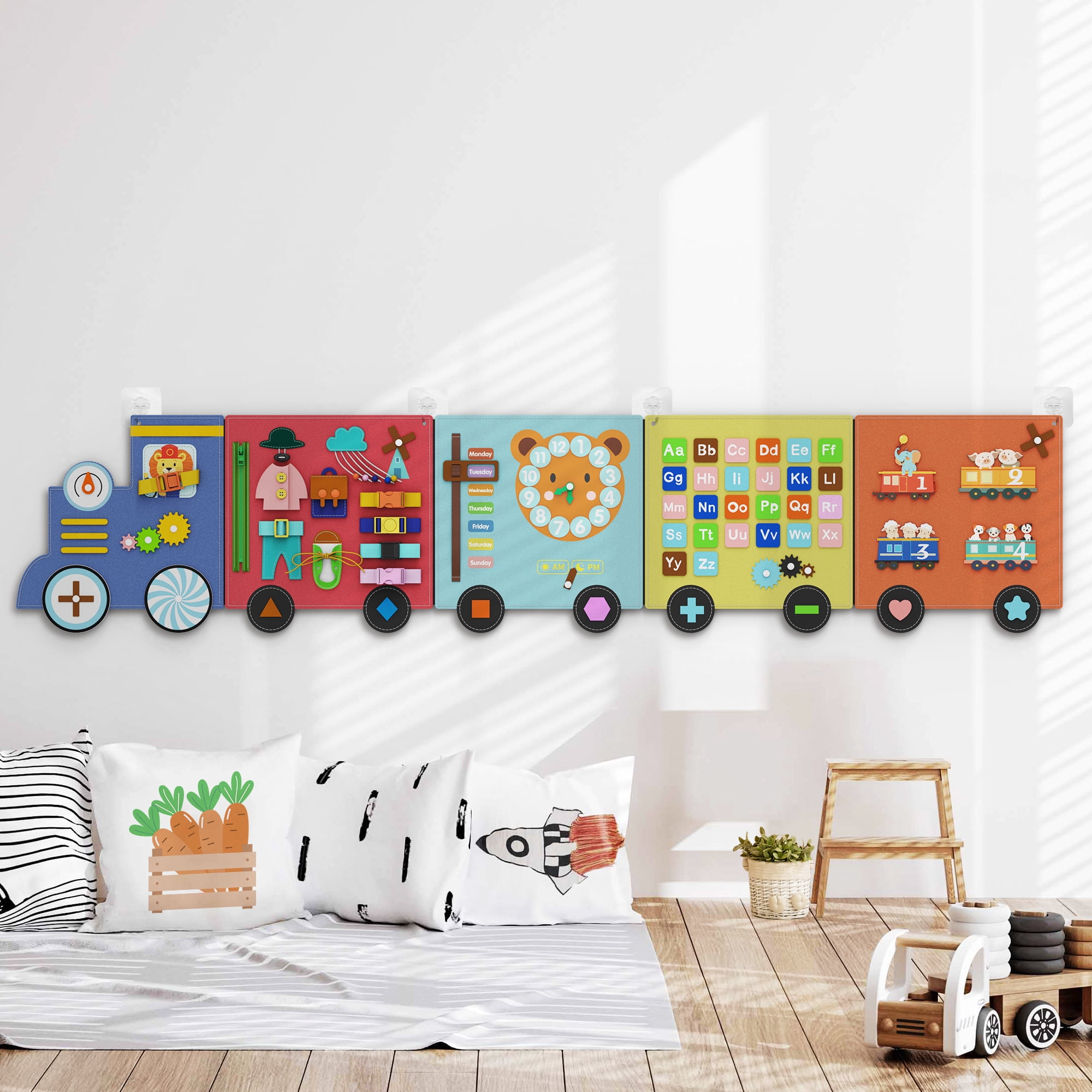 Interactive Notebook Train BlueWood Train Sensory Adventure Wall – Interactive Felt Busy Board ...
