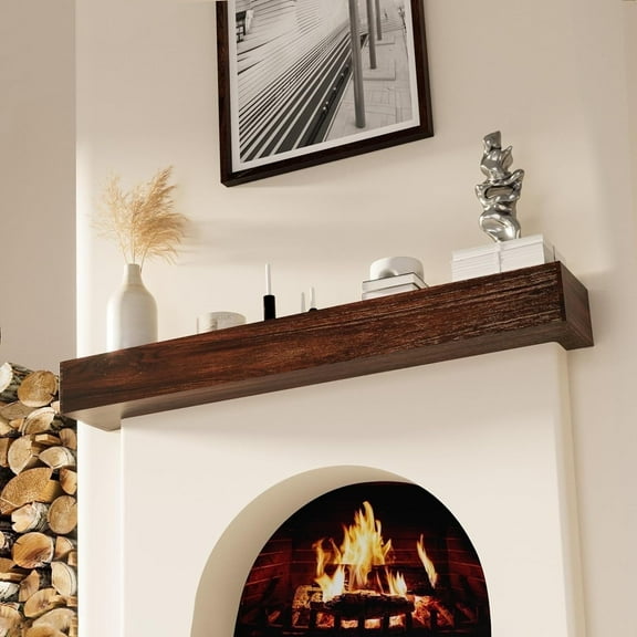 Buballino 75.98'' x 10.68''x6.30''in Wood Rustic Floating Fireplace Mantel Shelf