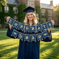 thumbnail image 1 of BlueandGold Graduation Decorations Congrats Grad Banner, Student Graduation Party Accent, 1 Pc Pre Assembled Graduation Decor, 1 of 5