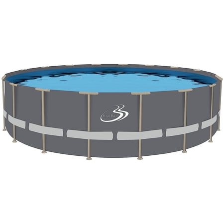 Bluebay Softsided Pool Grey with Tan Tubing 18ft Wide, 52in Deep by Sunneday