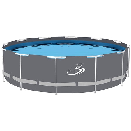 Bluebay Softsided Pool Grey with White Tubing 18ft Wide, 52in Deep by Sunneday