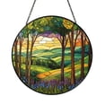 Bluebell Forest Stained Glass Suncatcher Round Window Hanging Art Panel ...