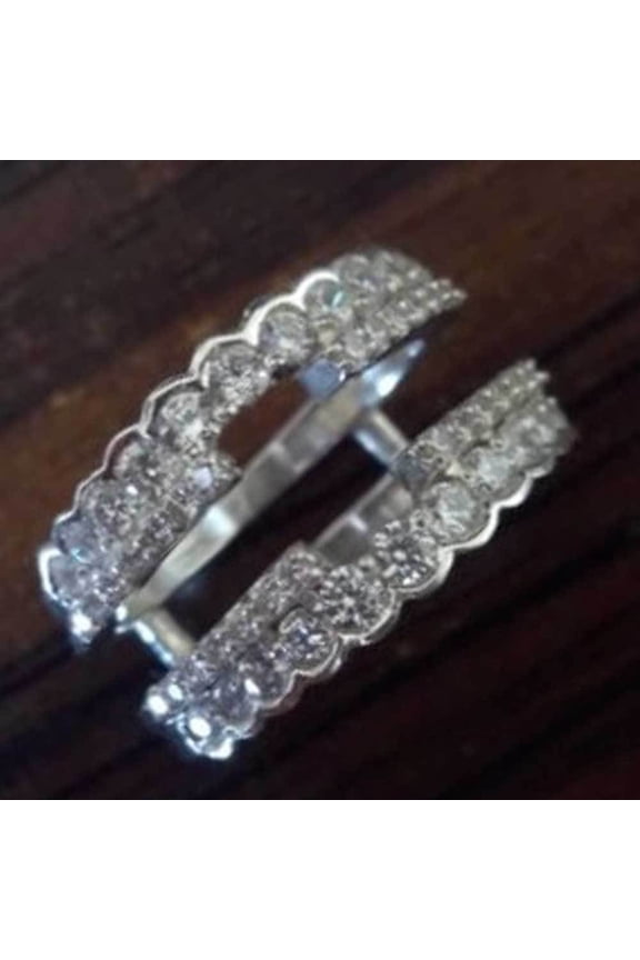 1.50 Ct CZ Enhancer Ring Guard Wrap Jacket Silver