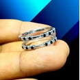 thumbnail image 1 of Bluebell Jewels 14K White Gold Finish Black CZ Enhancer Guard Wedding Band Ring, 1 of 5