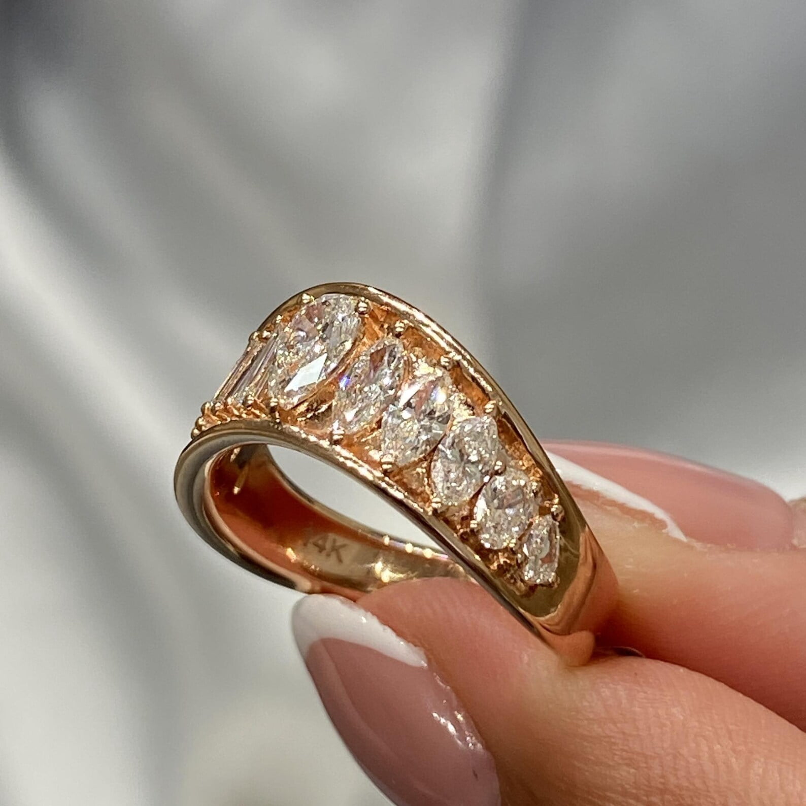 Bluebell Jewels 14K Yellow Gold Finish Marquise Cut Cubic Zirconia ...