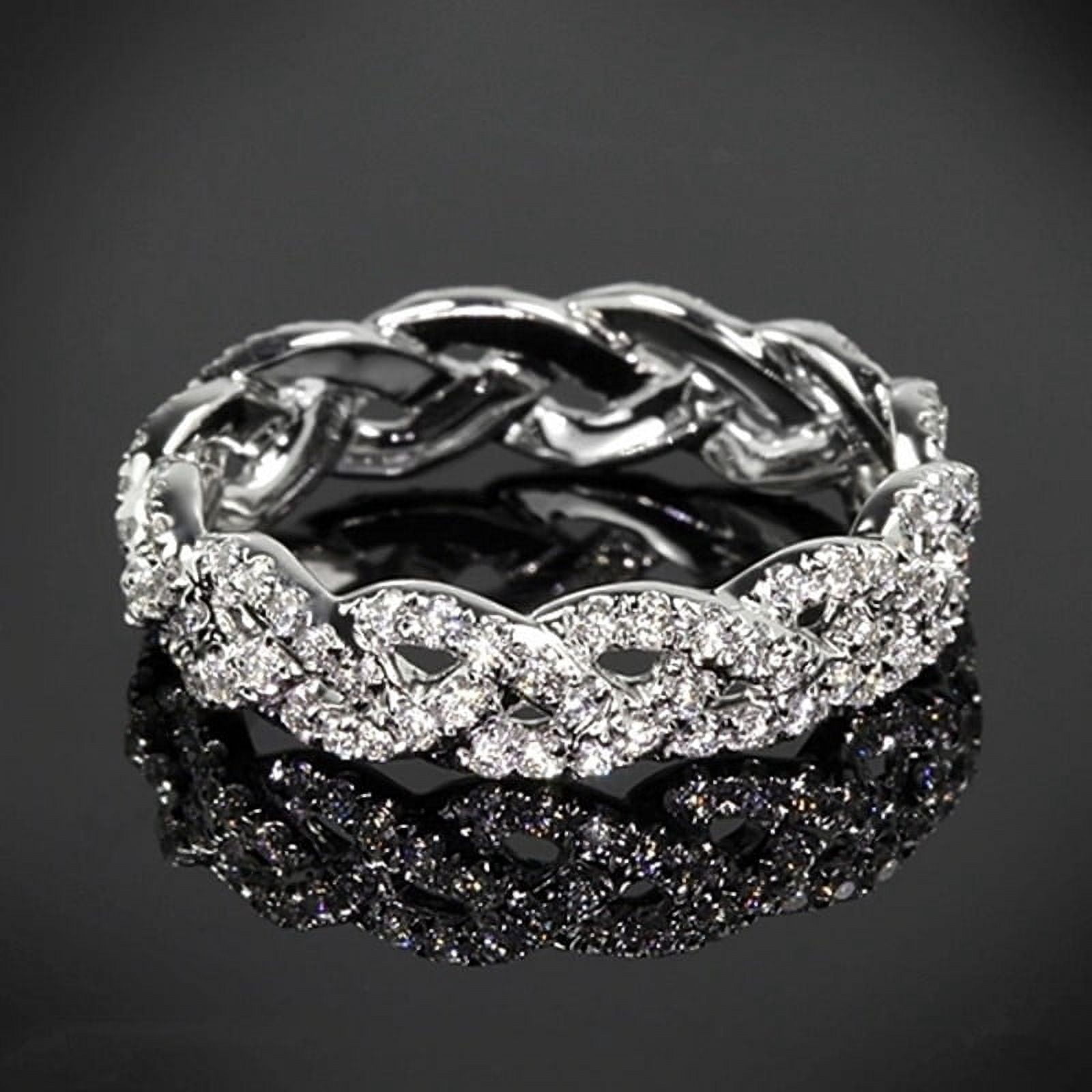 Bluebell Jewels 14k White Gold Finish Round Cut Cubic Zirconia ...
