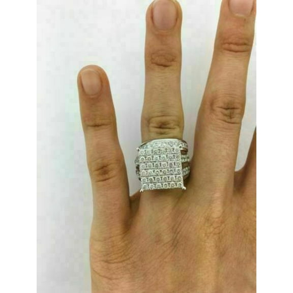 Bluebell Jewels 2.20 Ct Round Cut CZ Cluster Bridal Ring Set 925 Sterling Silver