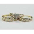 thumbnail image 1 of Bluebell Jewels Engagement Bridal Ring Band Round CZ Trio Set 14K Yellow Gold Finish, 1 of 6
