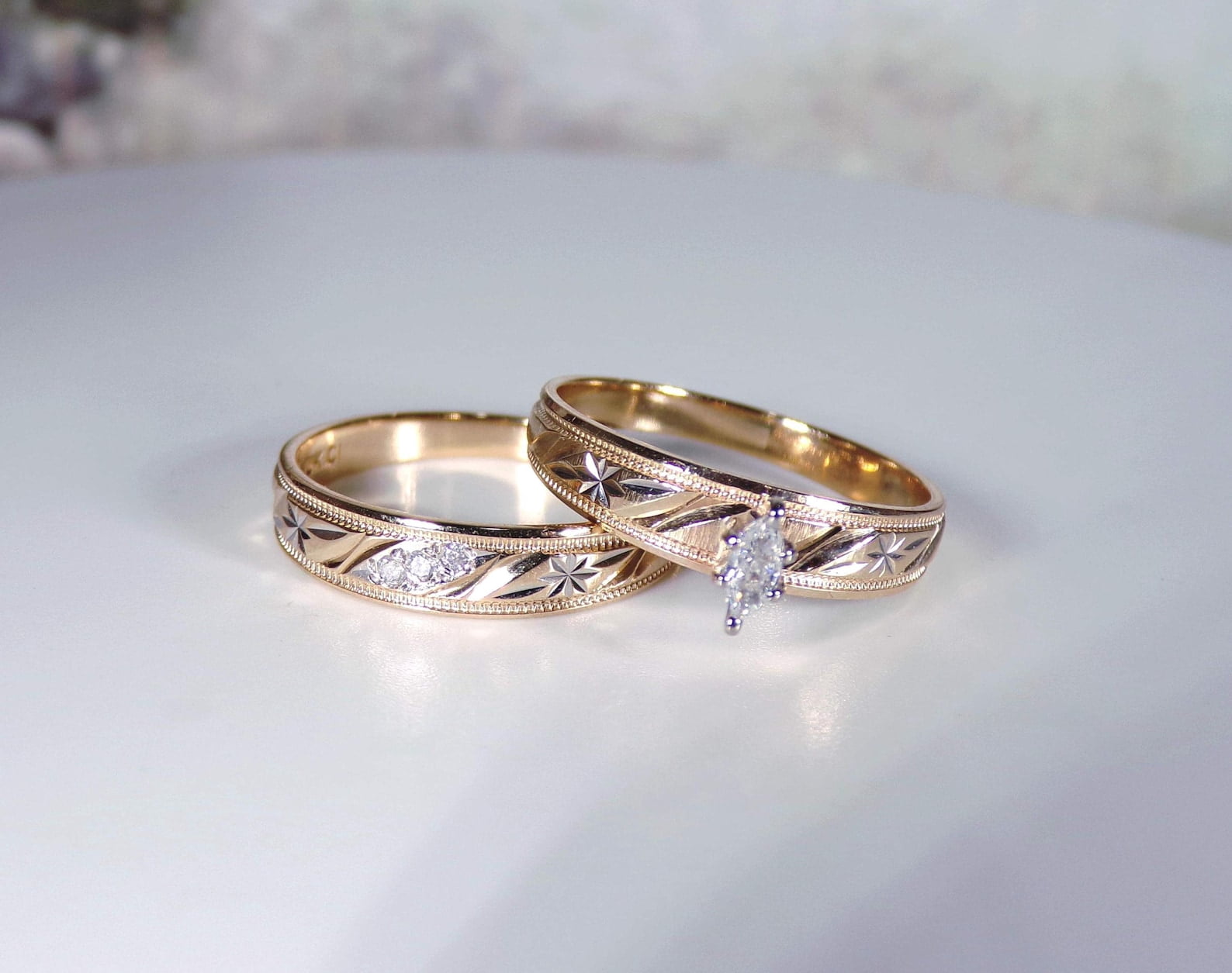 Bluebell Jewels Marquise Cut Cubic Zirconia 14K Yellow Gold Finish ...