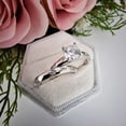 thumbnail image 1 of Bluebell Jewels Round Cut CZ Bridal Ring Set 925 Sterling Silver Engagement & Wedding Band Set for Women, 1 of 5