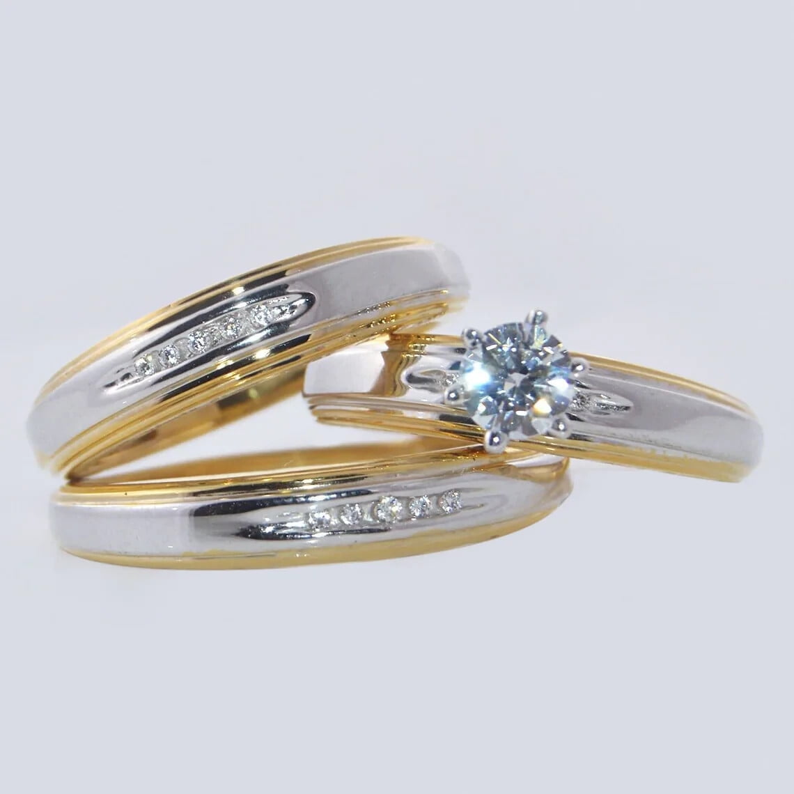 Bluebell Jewels Round Cut CZ Trio Set – 3PC Women's Wedding ...