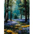 thumbnail image 1 of Bluebell Spring Forest Canvas Retro Country Farmhouse Nature Wall Art, 1 of 8