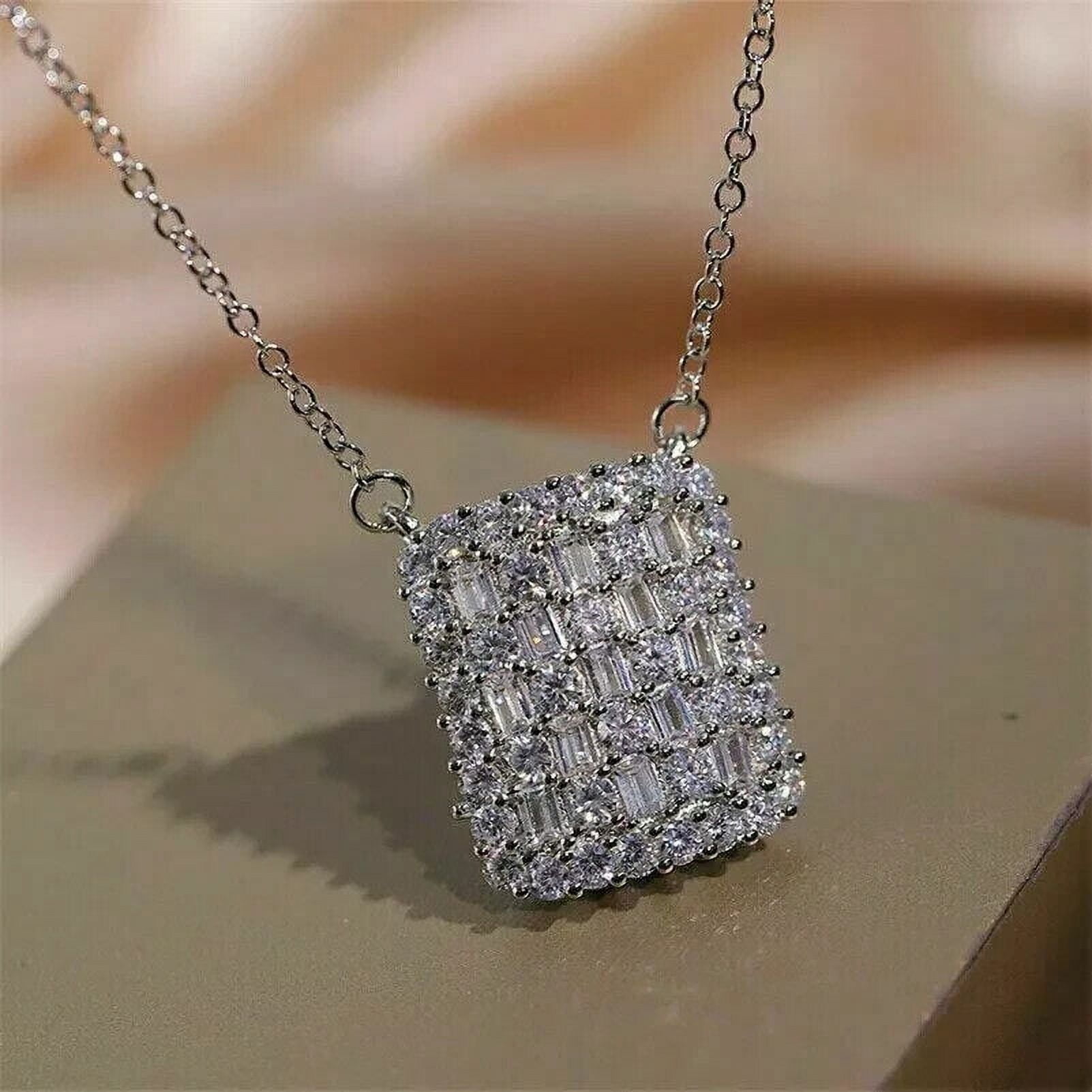 Bluebelljewels 1.90Ct Round & Baguette Cut Cubic Zirconia Cluster ...