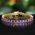 thumbnail image 1 of Bluebelljewels 14K Yellow Gold Finish Oval Cut Purple Cubic Zirconia Exclusive Tennis Bracelet, 1 of 3